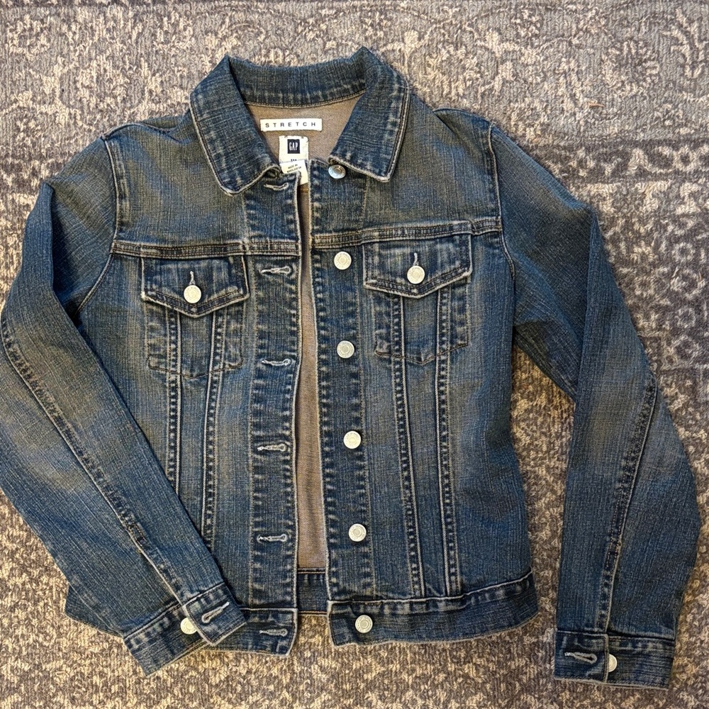 GAP 2004 Stretch Denim Jean Jacket Medium Wash Small